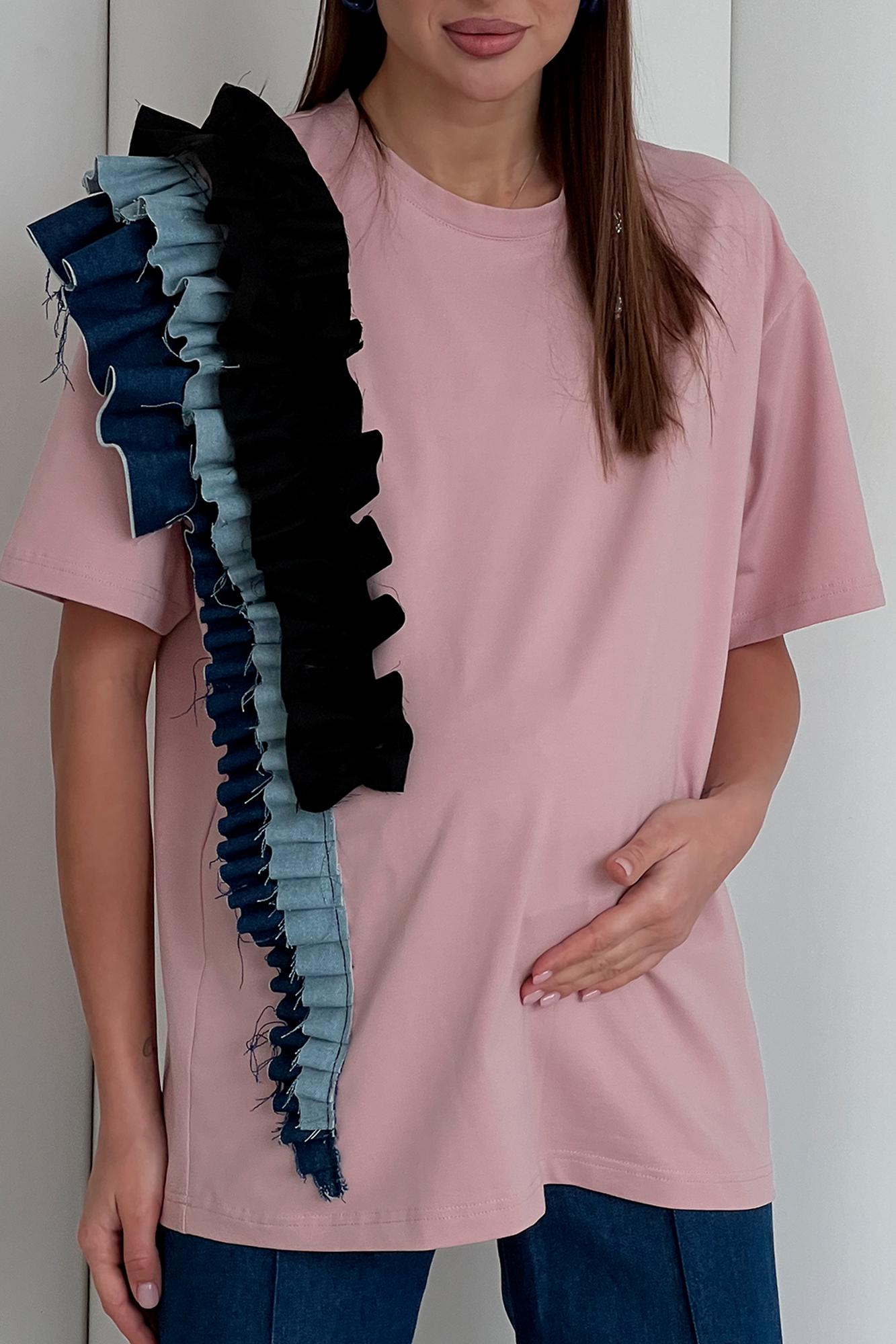 Футболка oversize розового цвета FOR BEST MAMA