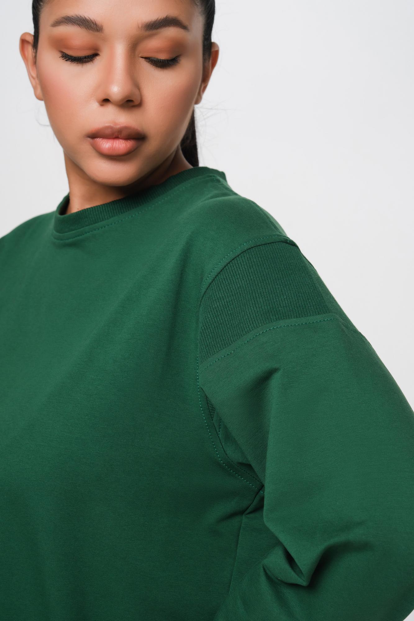 Зеленый хлопковый свитшот one size FOR BEST MAMA