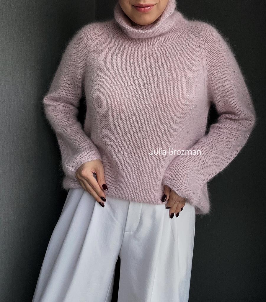 Вязаный свитер из ангоры (розовый)