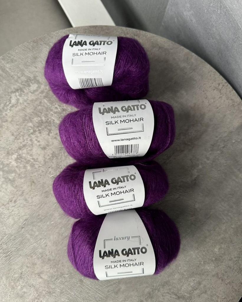 Lana Gatto Silk Mohair темно- фиолетовый  4 мотка