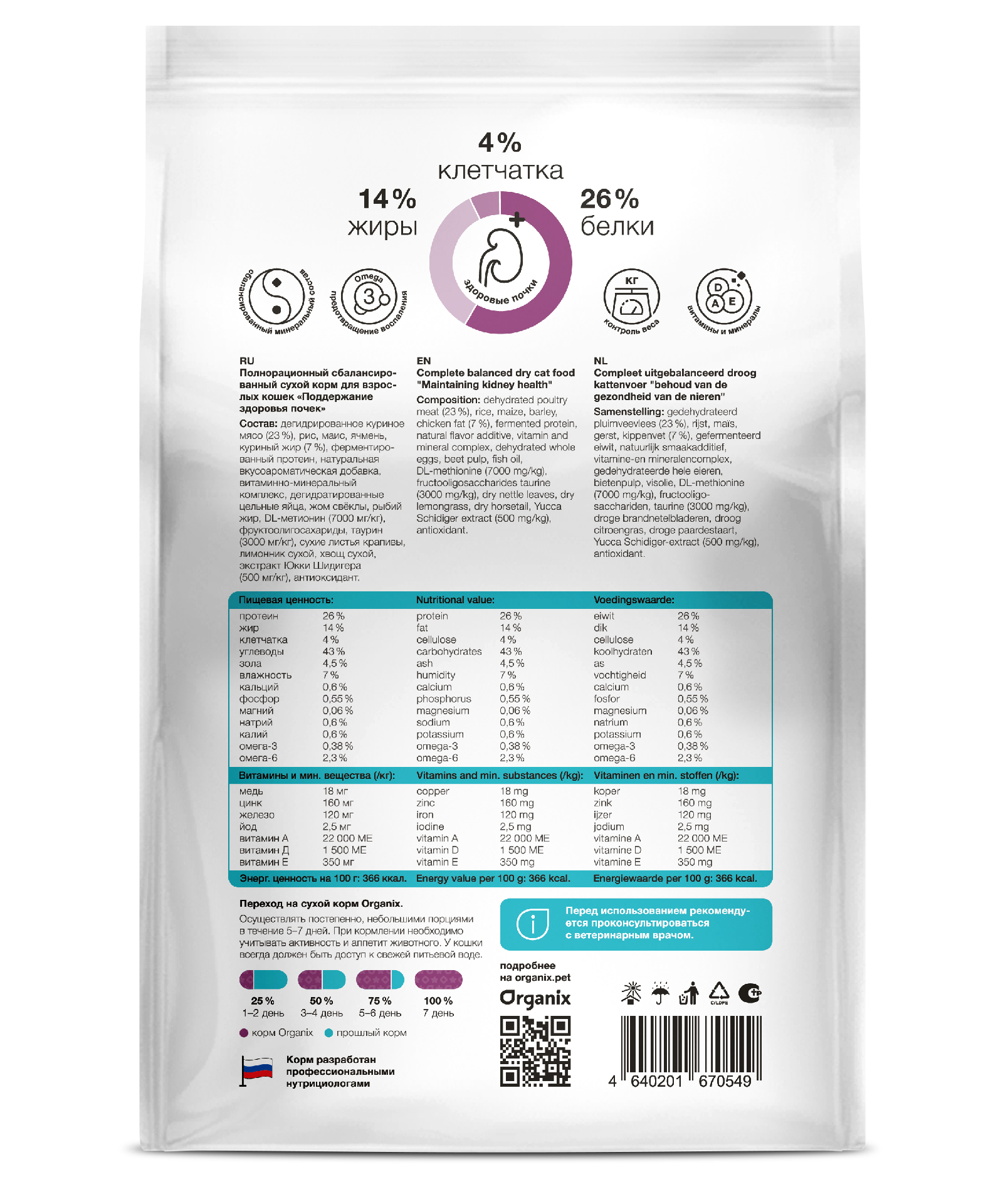 Renal сухой корм для кошек "Поддержание здоровья почек"