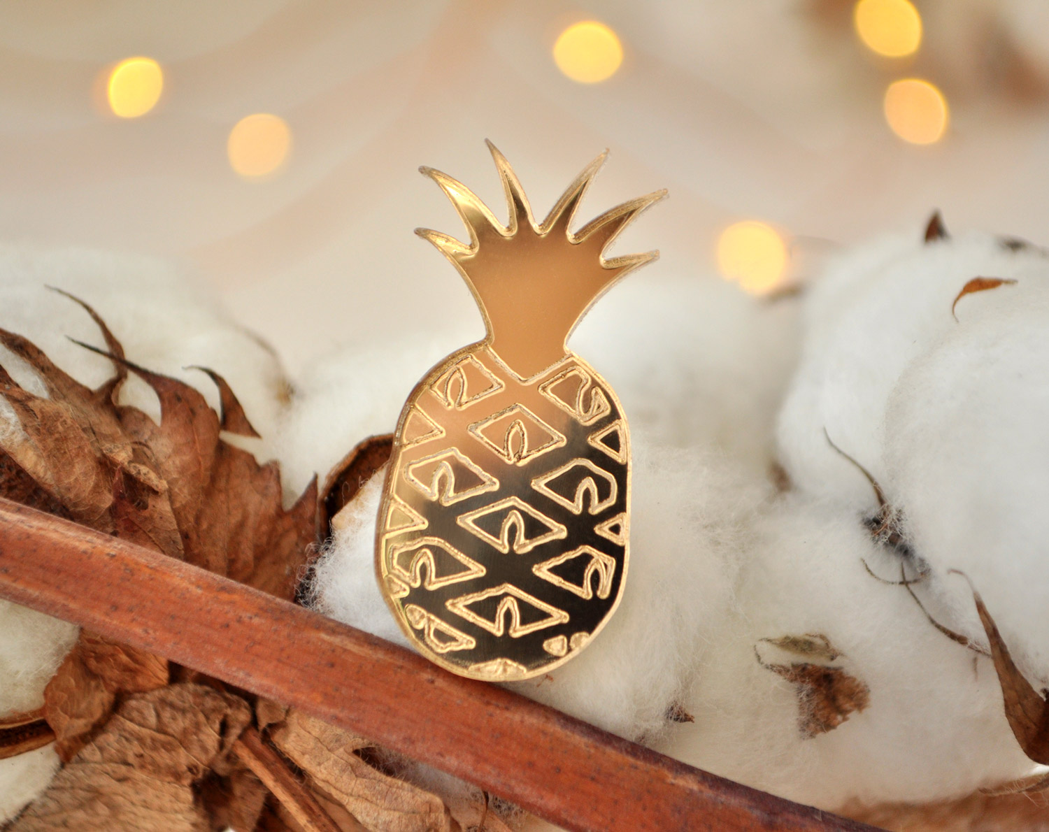 Зеркальный ананас - зеркальная брошь