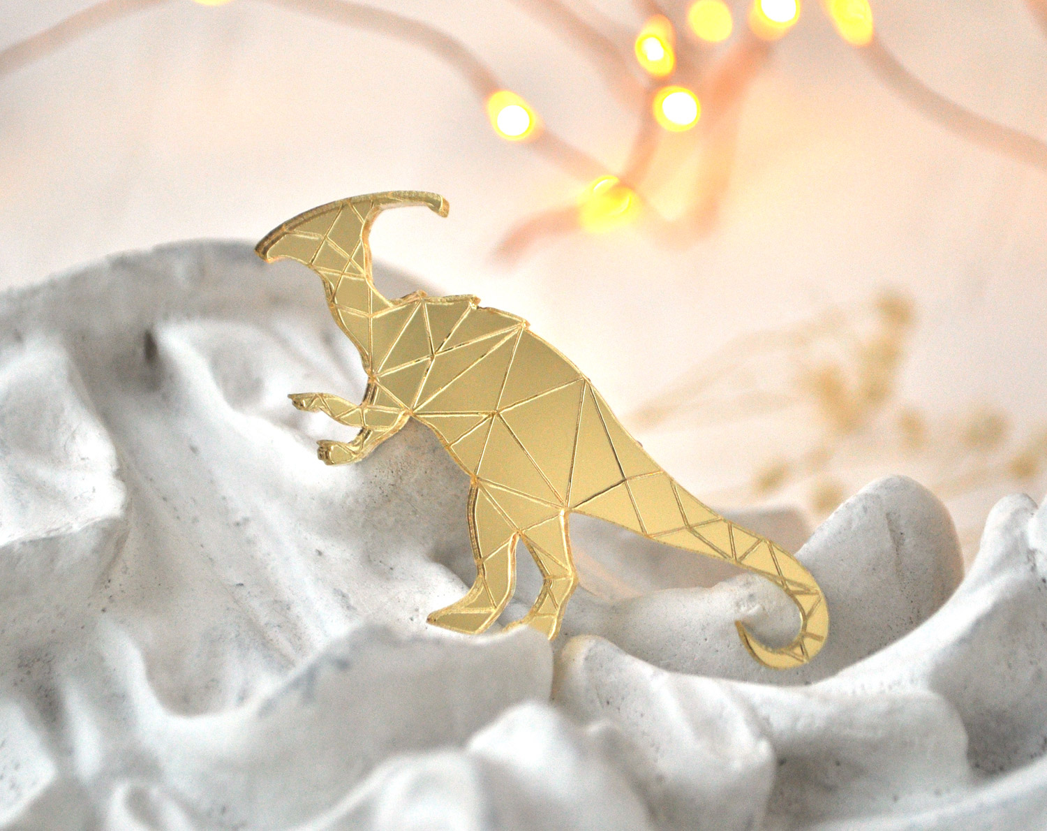 Паразауролоф - зеркальная брошь