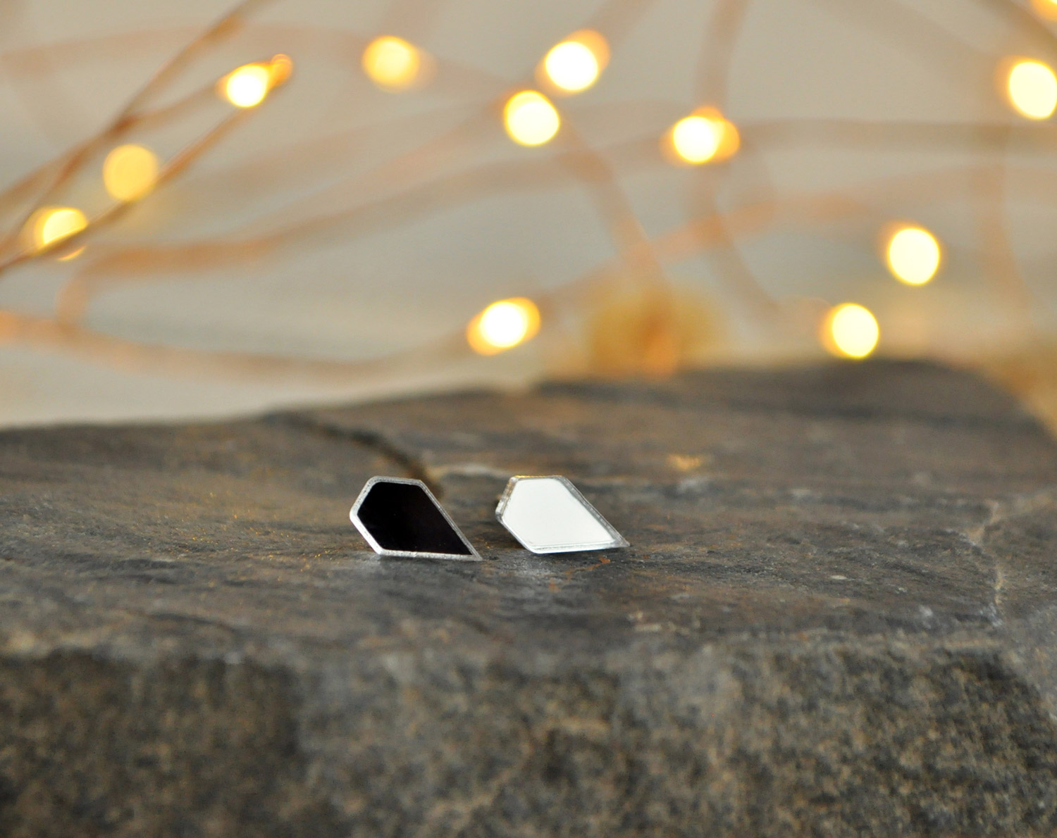 Зеркальные кристаллы - серьги-гвоздики зеркальные