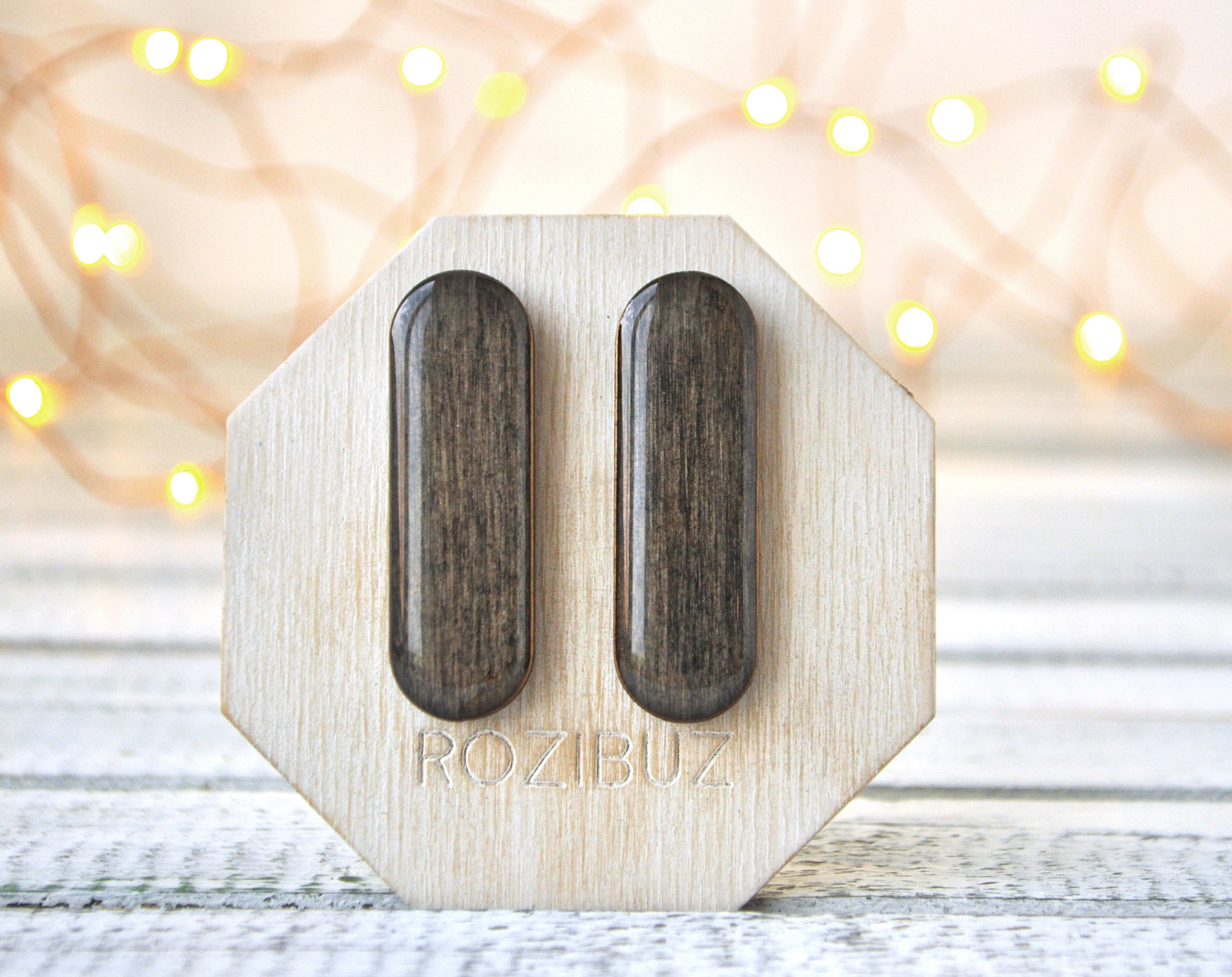 овалы - серьги-гвоздики деревянные