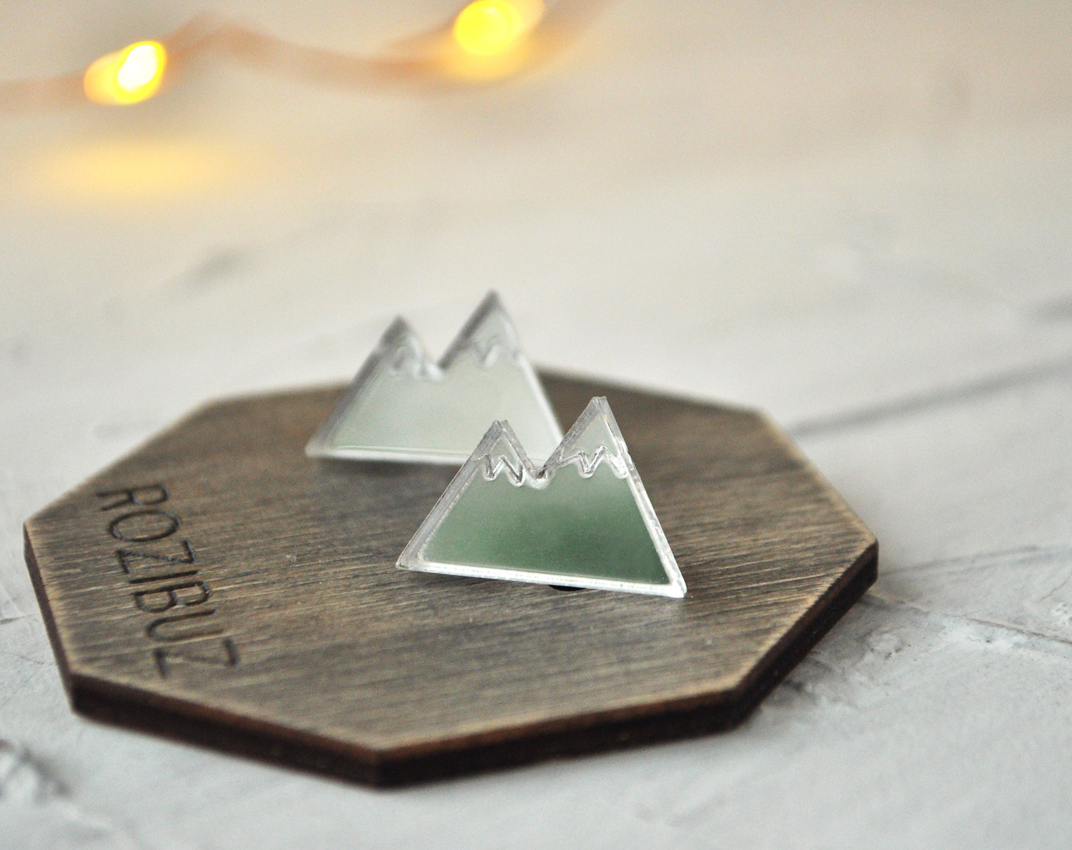 Горы - зеркальные броши на воротник рубашки