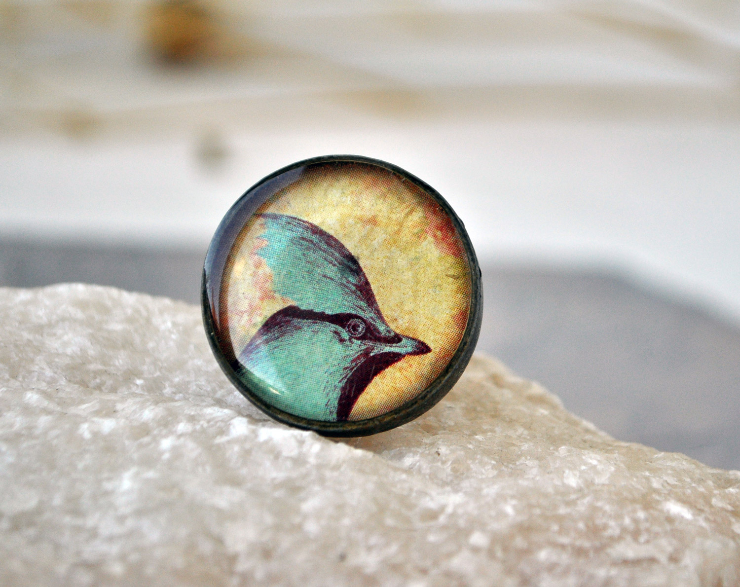 Свиристель - круглое кольцо в металлической оправе