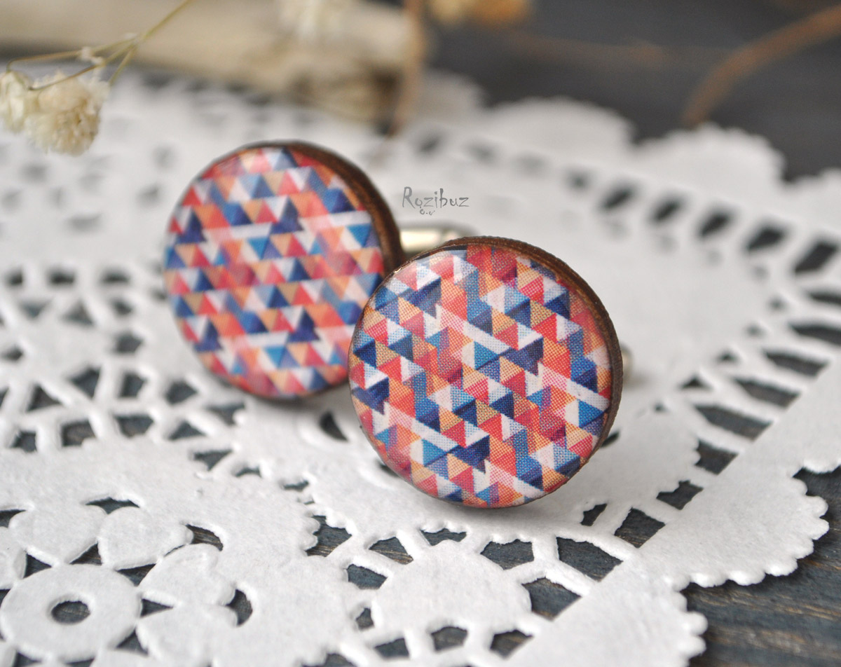 Треугольный паттерн - деревянные запонки