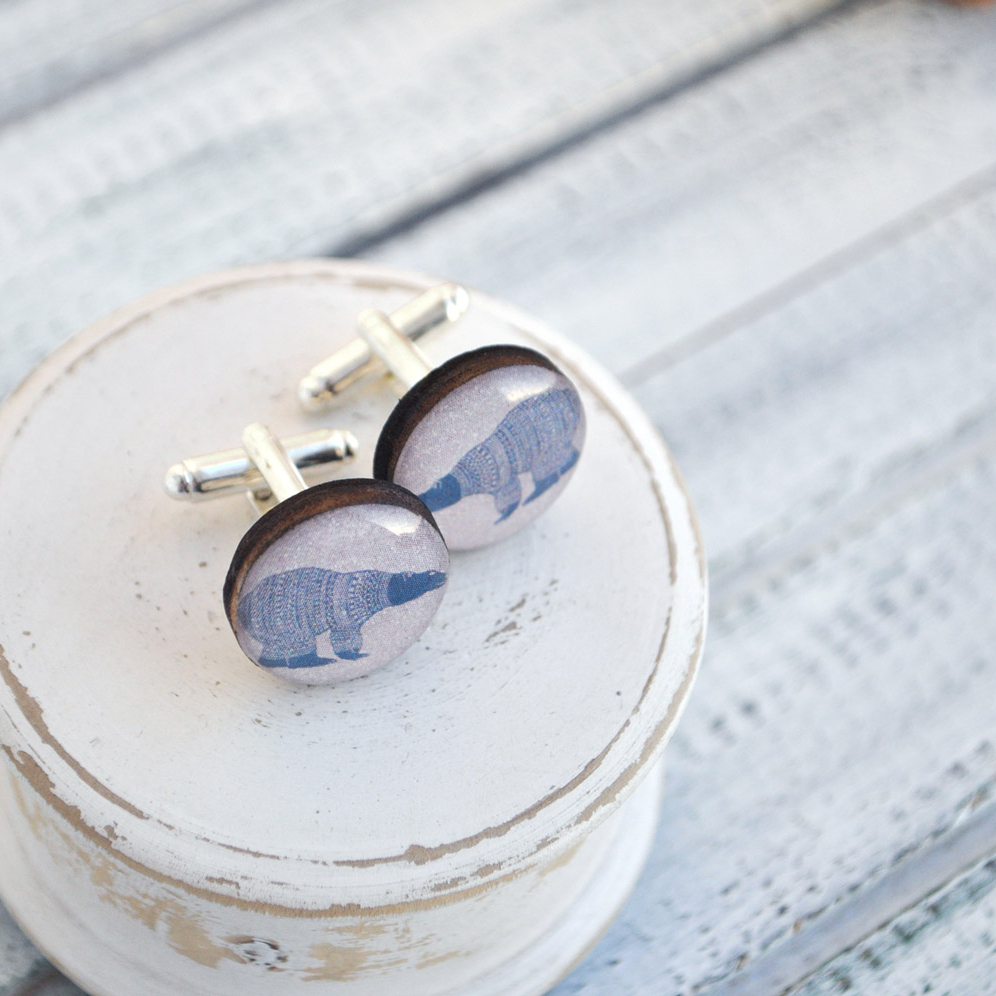 Медведь в свитере - запонки