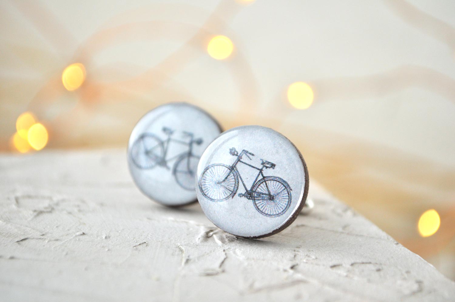 Велосипед - деревянные запонки