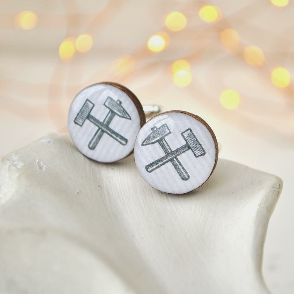 молотки - деревянные запонки