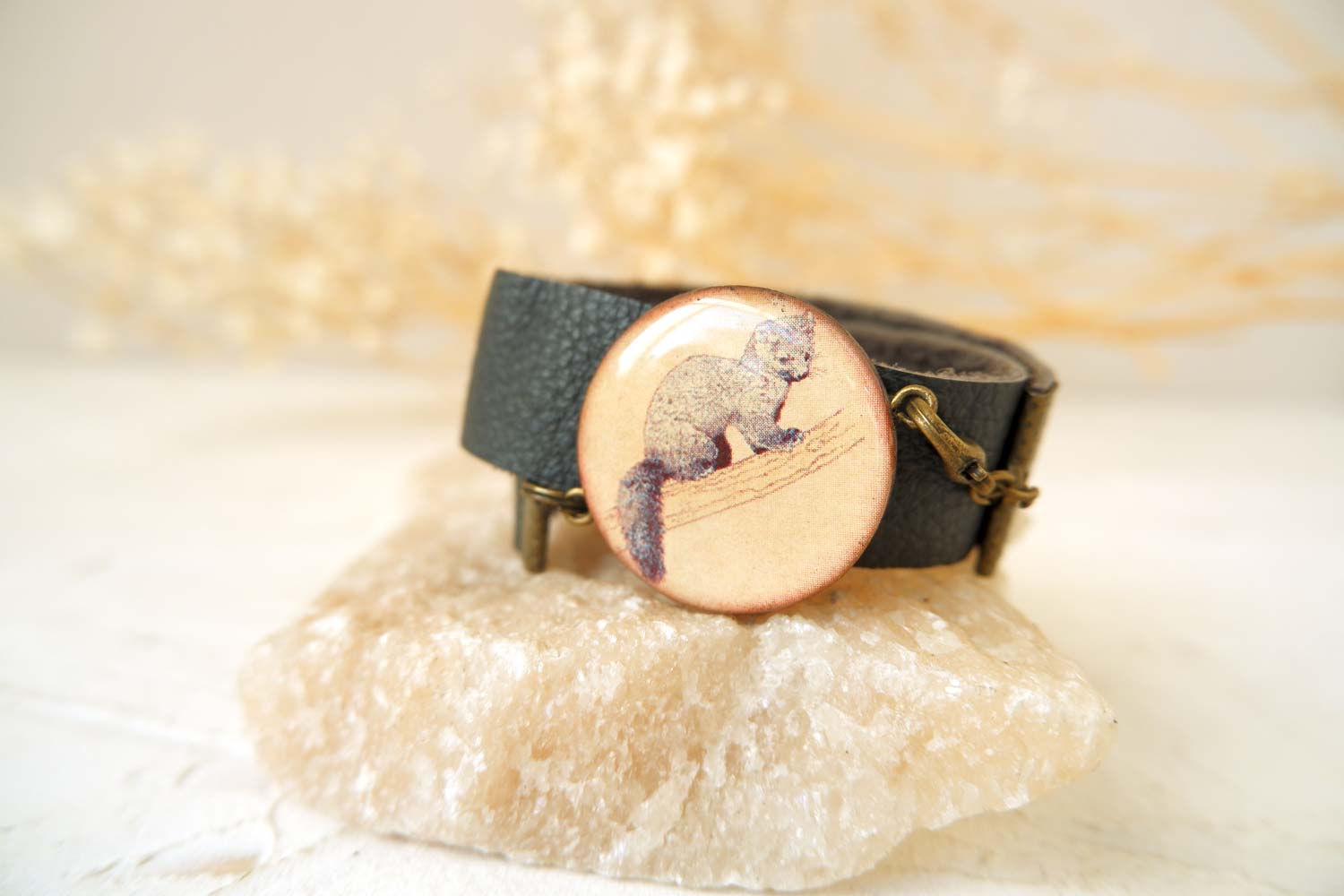 Соболь - браслет в два оборота на толстом ремешке