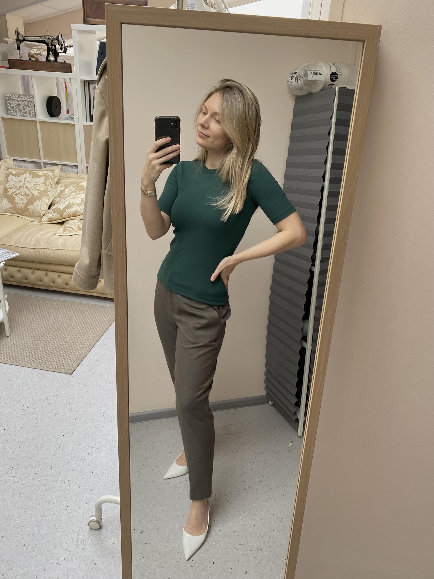 Блузка с короткими рукавами (цвет темно-зеленый)