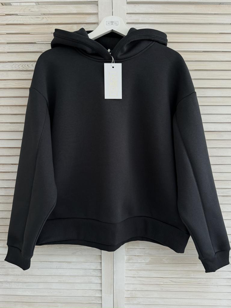 Свитшот укороченный (темно-серый)