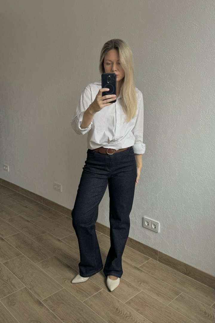 Джинсы ручной работы (прямого кроя)