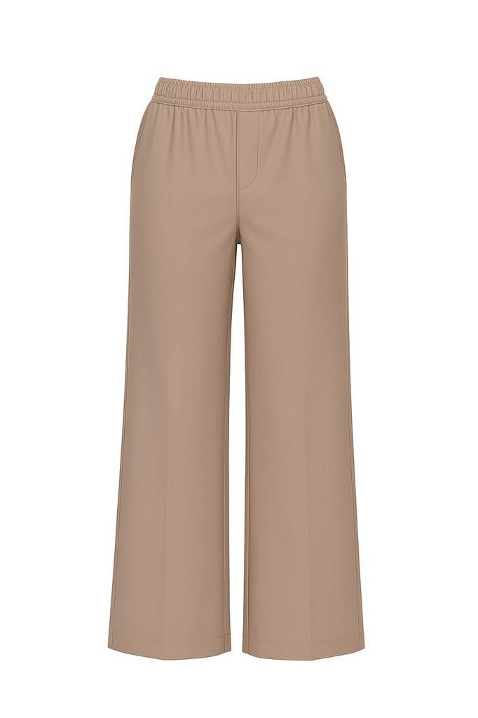 Брюки прямого кроя на резинке (кофе с молоком)
