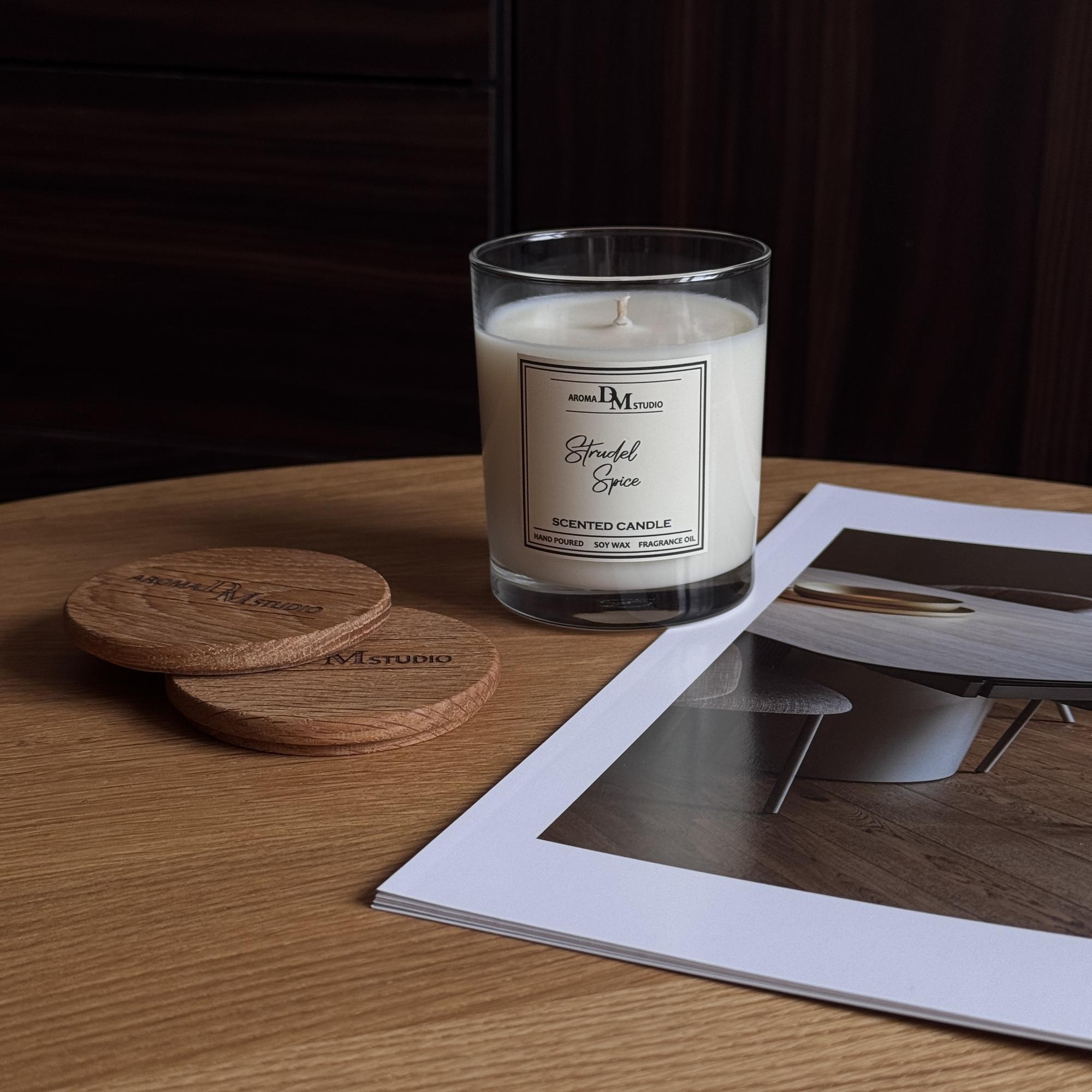 Ароматическая свеча в стеклянном прозрачном стакане 250мл