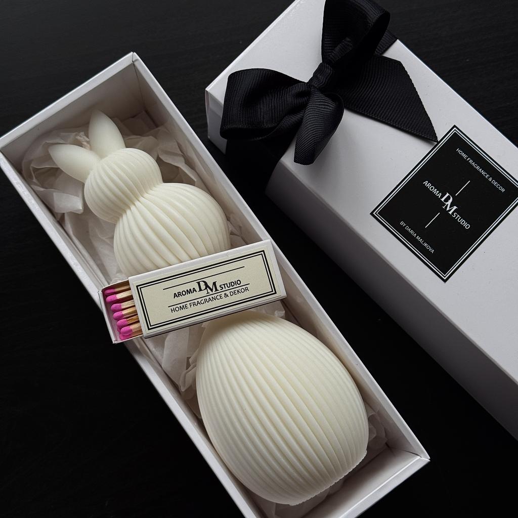 Подарочный бокс "свеча кролик + свеча яйцо"