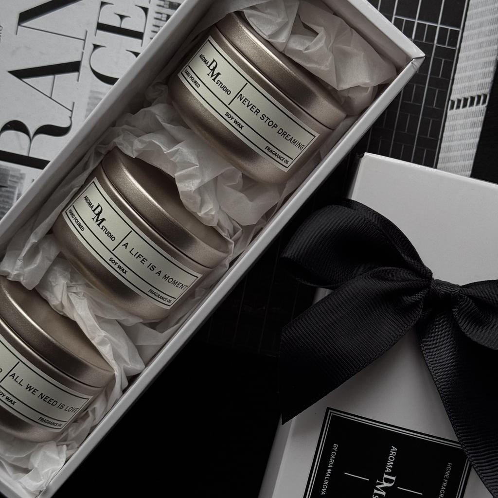 Новогодний набор из 3х свечей по 50 мл Toasted Pumpkin Spice + Fraser Fir + Christmas Hearth