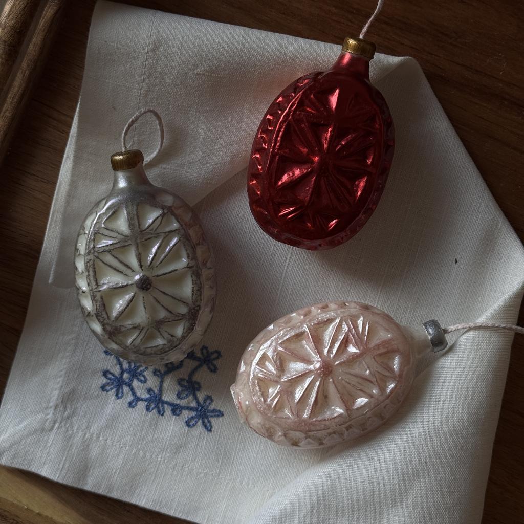 Интерьерная свеча - советская ёлочная игрушка Ретро овал