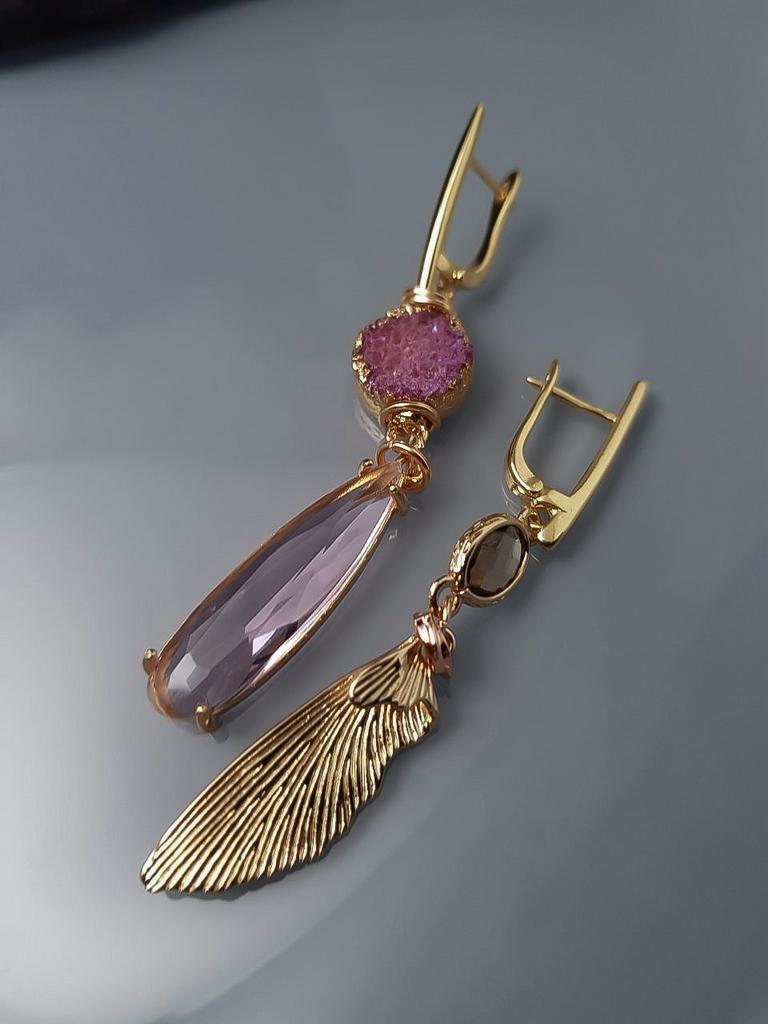 СЕРЬГИ ИЗ КВАРЦА "КАТОЛИНА"