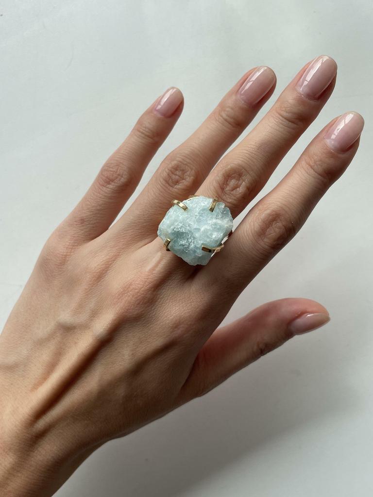 Кольцо с  аквамарином