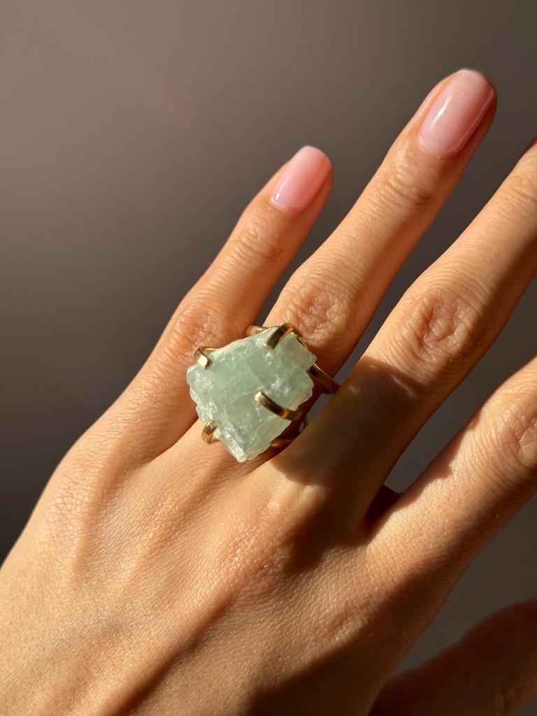 Кольцо с  аквамарином