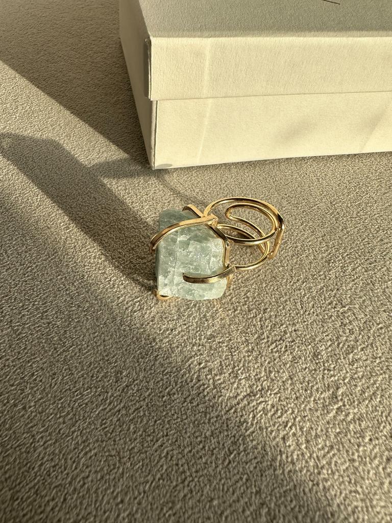 Кольцо с аквамарином