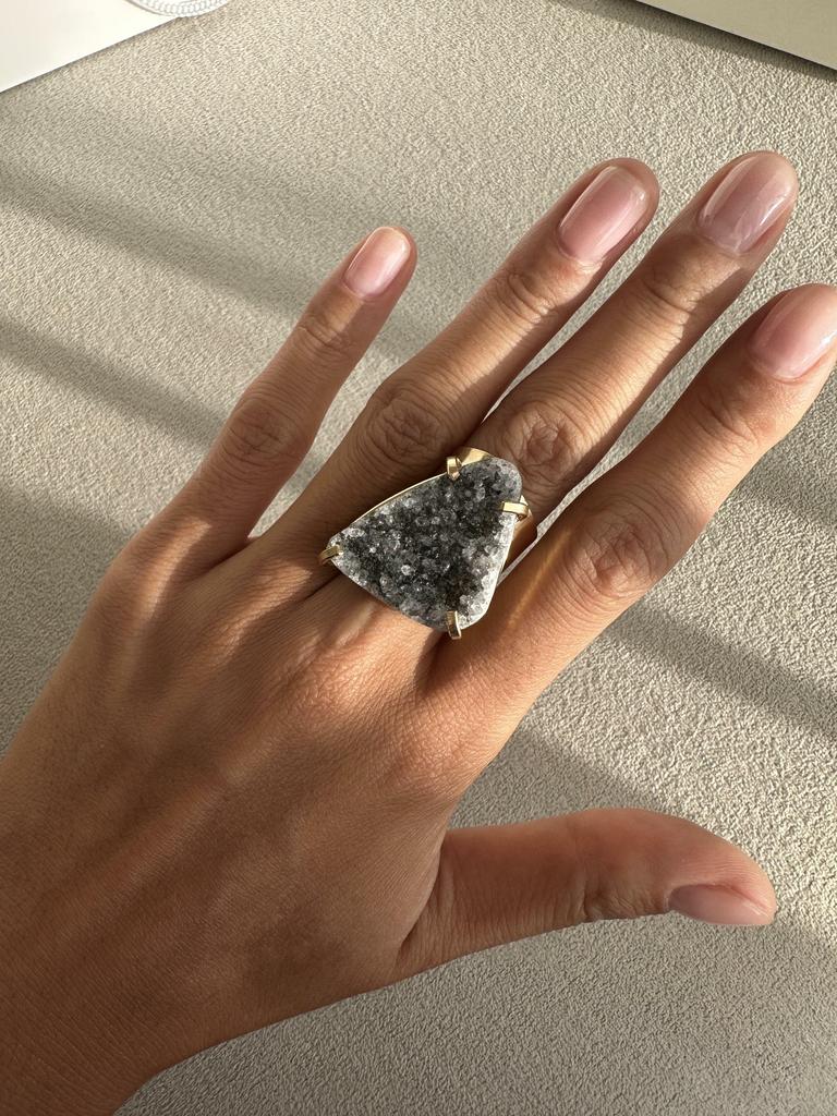 Кольцо кафф с агатом