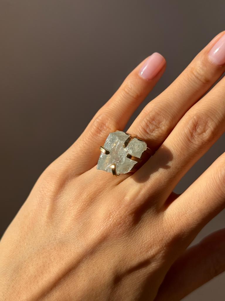 Кольцо с  аквамарином