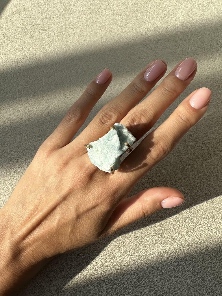 Кольцо с  аквамарином