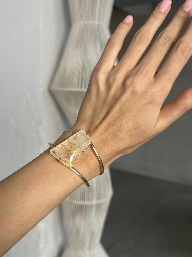 Браслет с крупным золотым кварцем Golden Healer