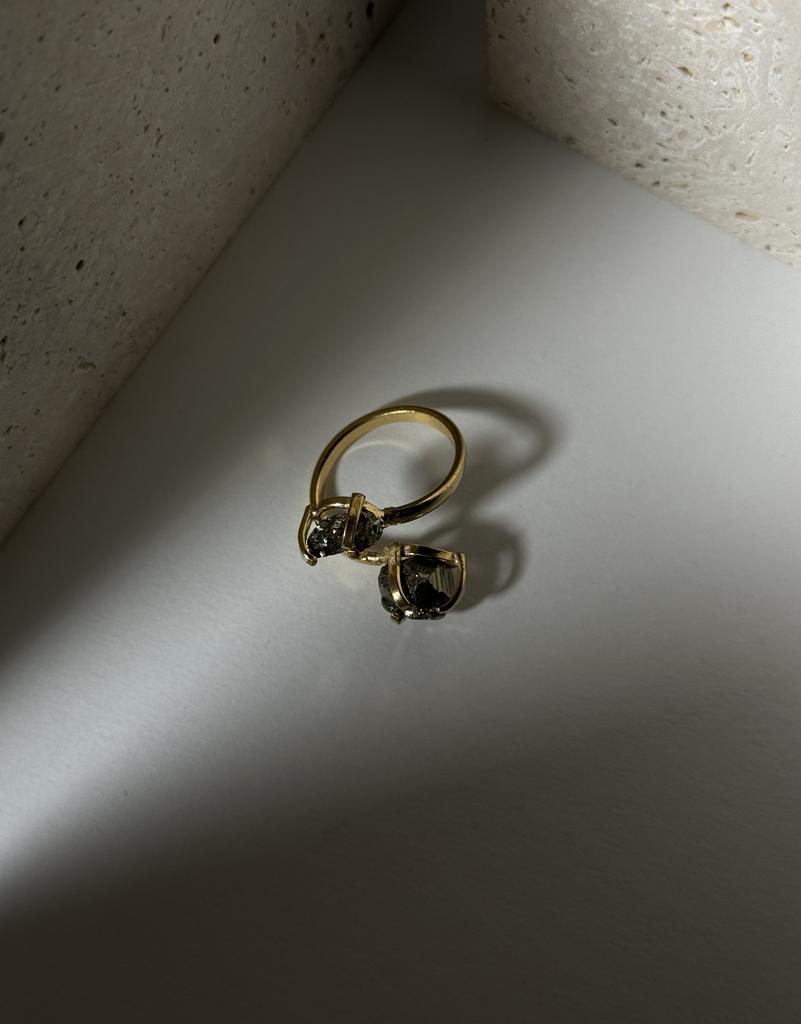 Кольцо с двойным пиритом