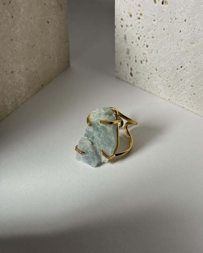 Кольцо с аквамарином