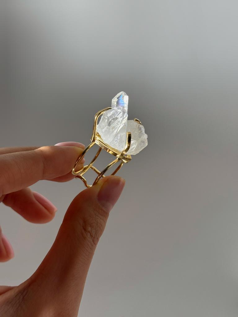 Кольцо с горным хрусталем