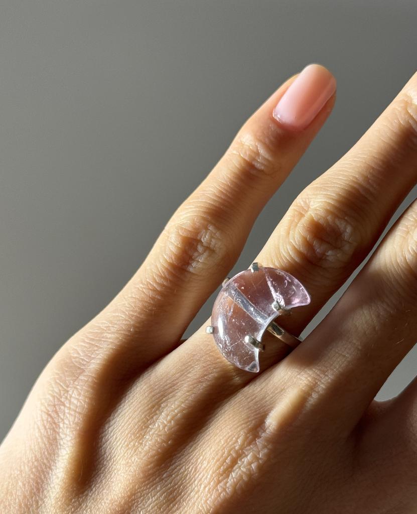 Кольцо с аметистом в форме луны 15,5 - 17 размер