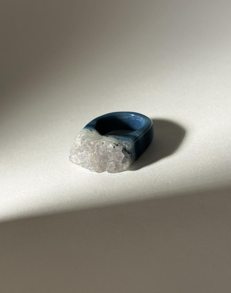 Кольцо из цельного  агата 18,5 - 19  размер