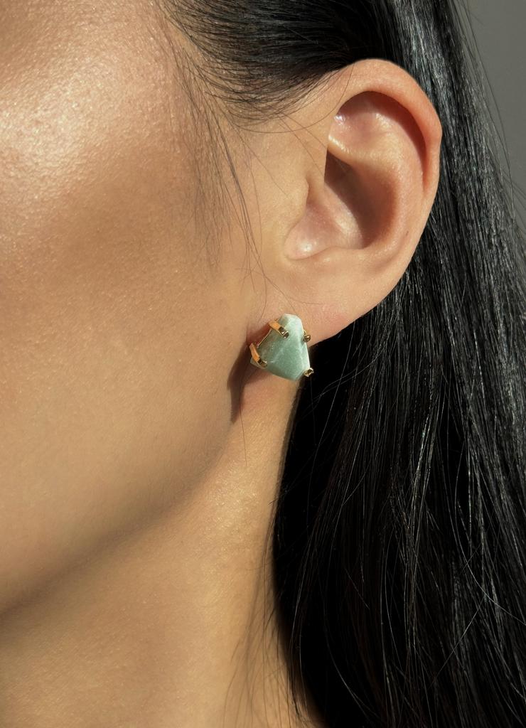 Серьги пусеты с кварцем