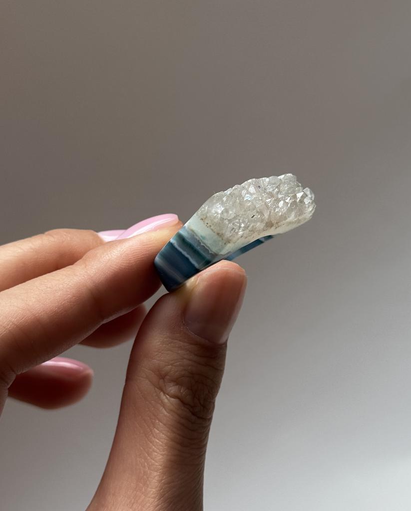 Кольцо из цельного агата 18,5 - 19 размер