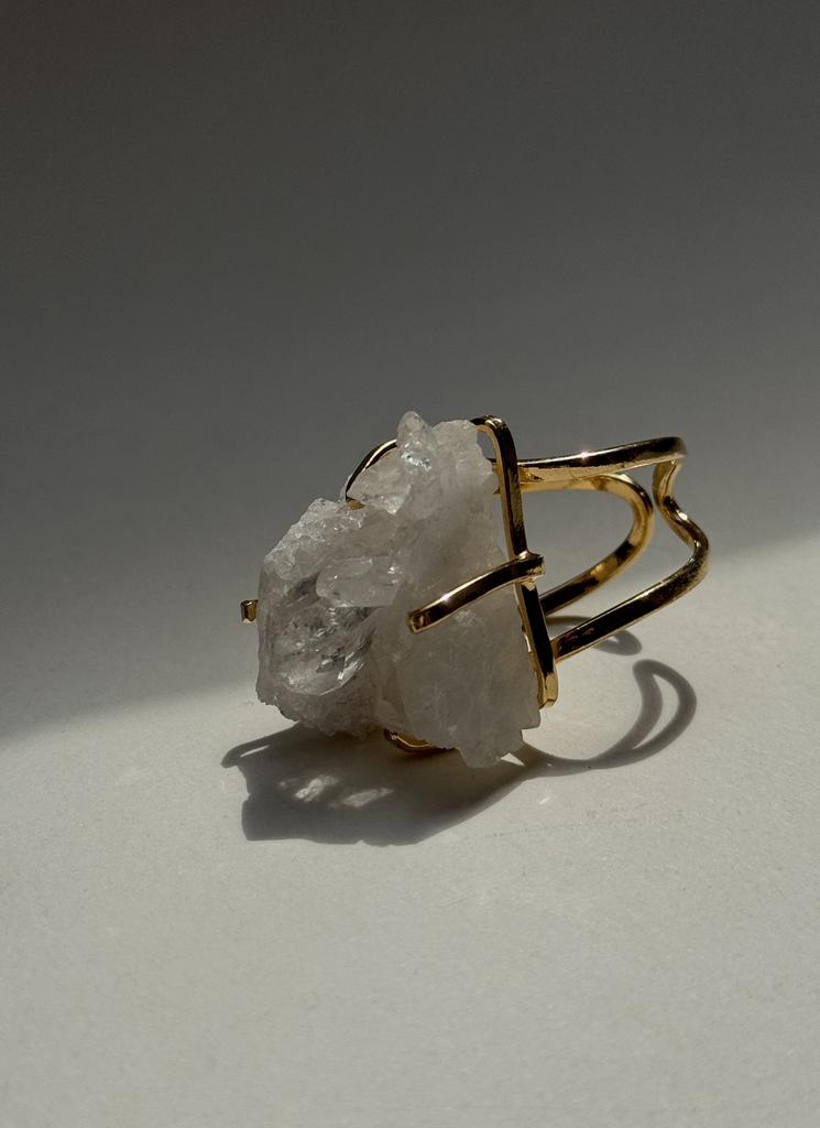 Кольцо с горным хрусталем 18 - 22 размер