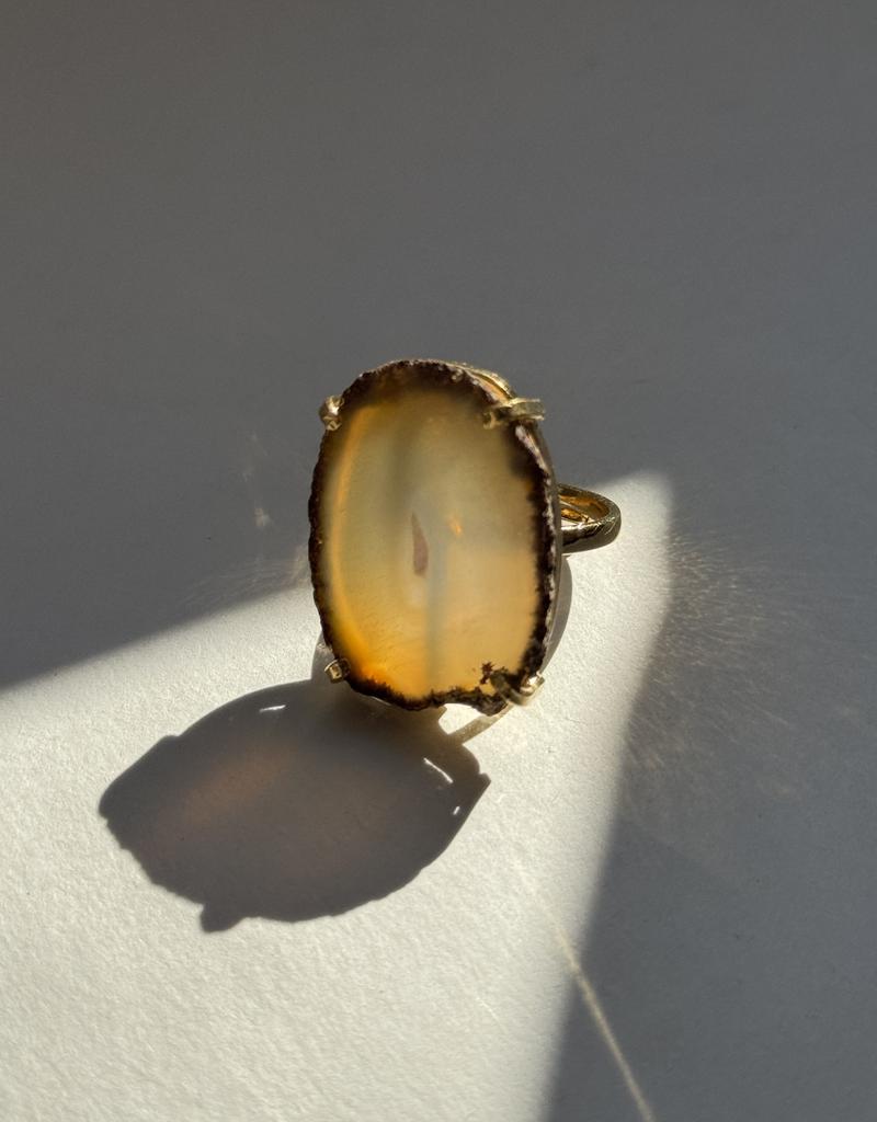 Кольцо со срезом агата
