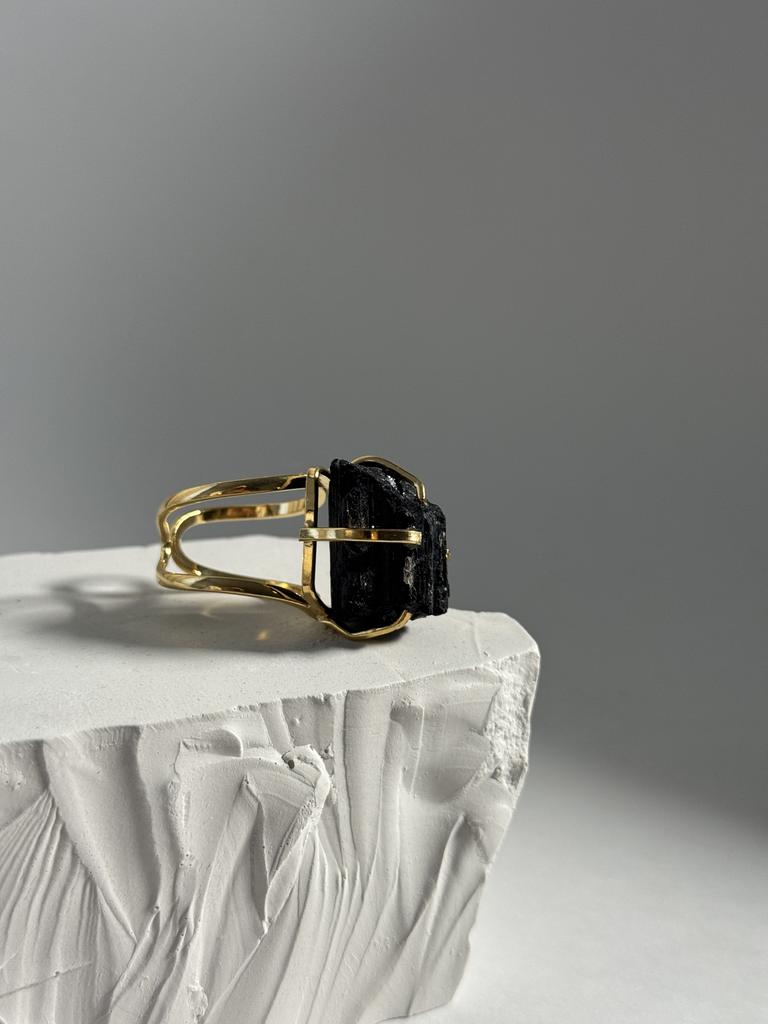 Кольцо с черным турмалином