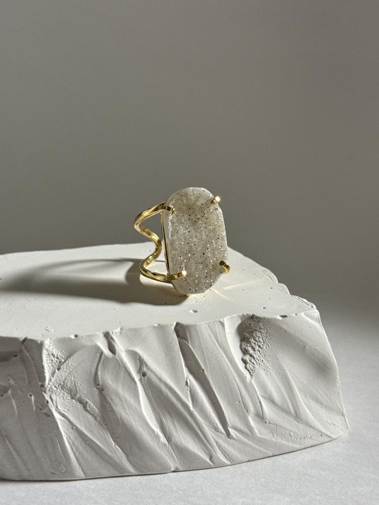 Кольцо с друзой агата