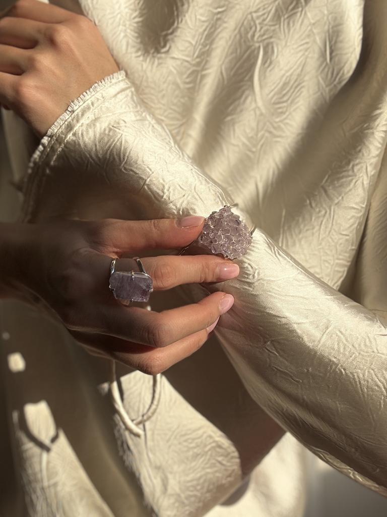 Браслет с крупным аметистом