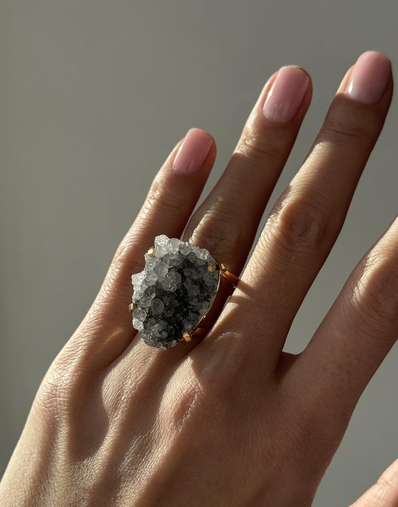 Кольцо с друзой агата