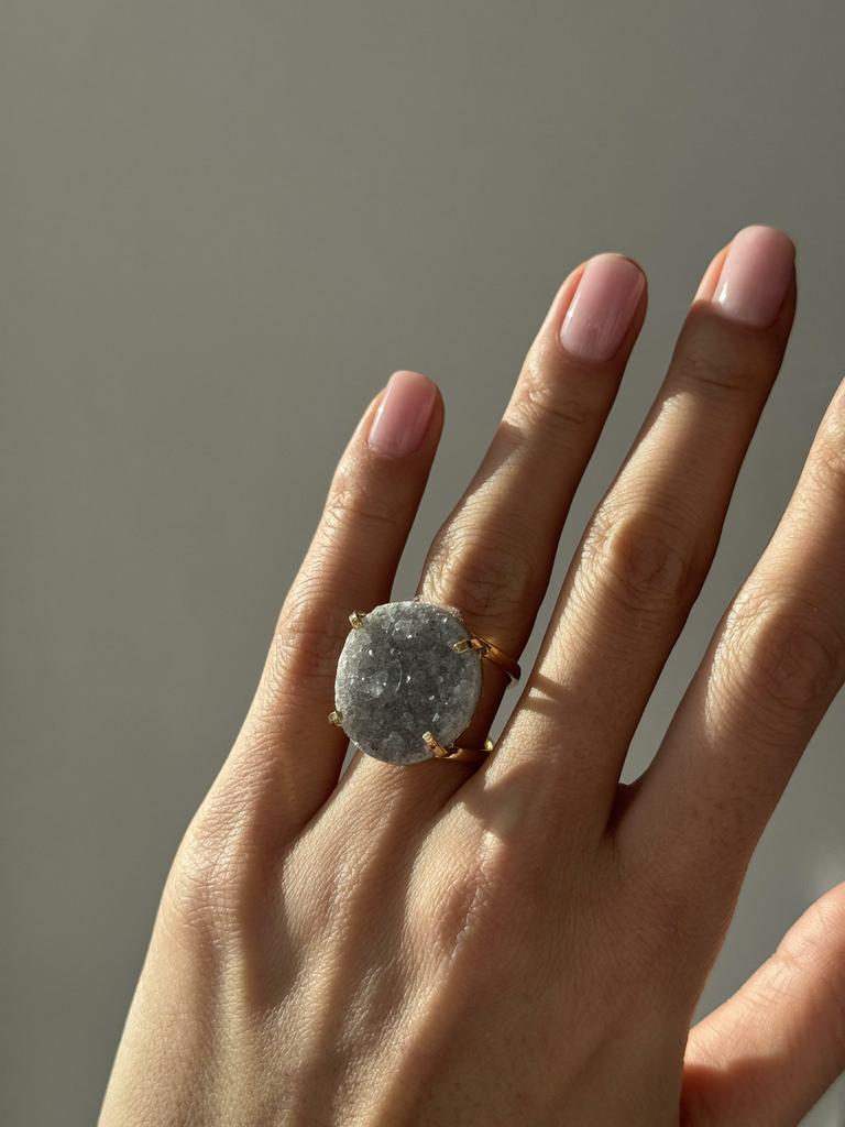 Кольцо с друзой агата