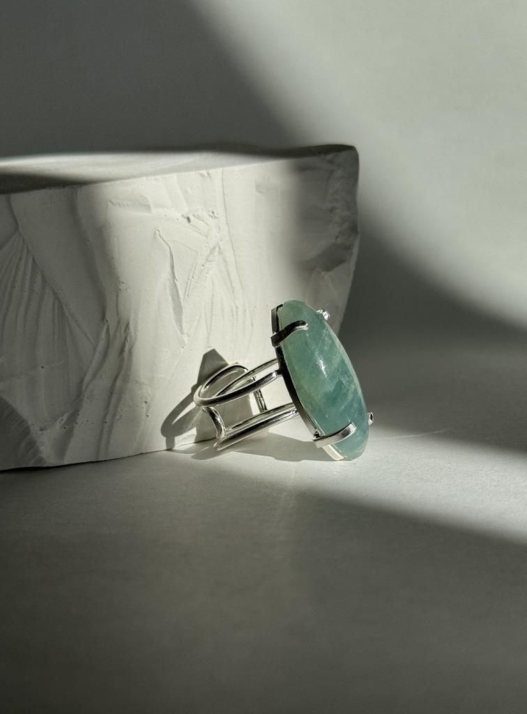 Кольцо с аквамарином