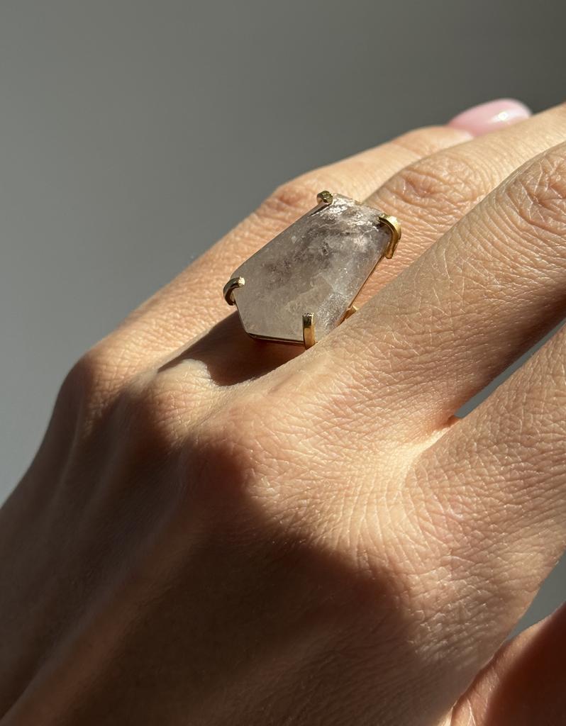 Кольцо с фантомным кварцем 16,5 - 19 размер