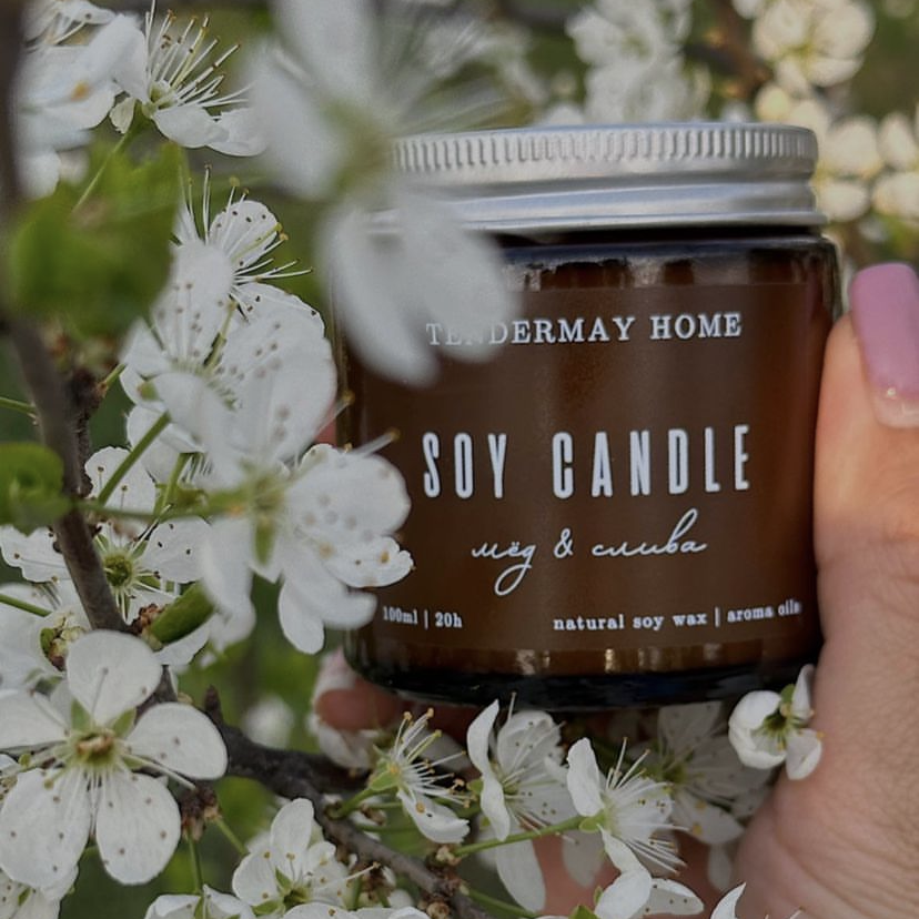 Свеча МЕД И СЛИВА 100 мл