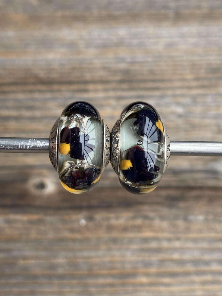 AQUARIUM  SET 15 dark sunflowers on tr grey